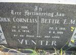 VENTER Dirk Cornelis 1906-1974 & Bettie E.M. 1915-1996