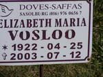 VOSLOO Elizabeth Maria 1922-2003