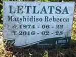 LETLATSA Matshidiso Rebecca 1974-2016