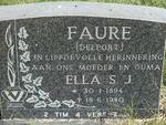 FAURE Ella S.J.nee DELPORT 1894-1980