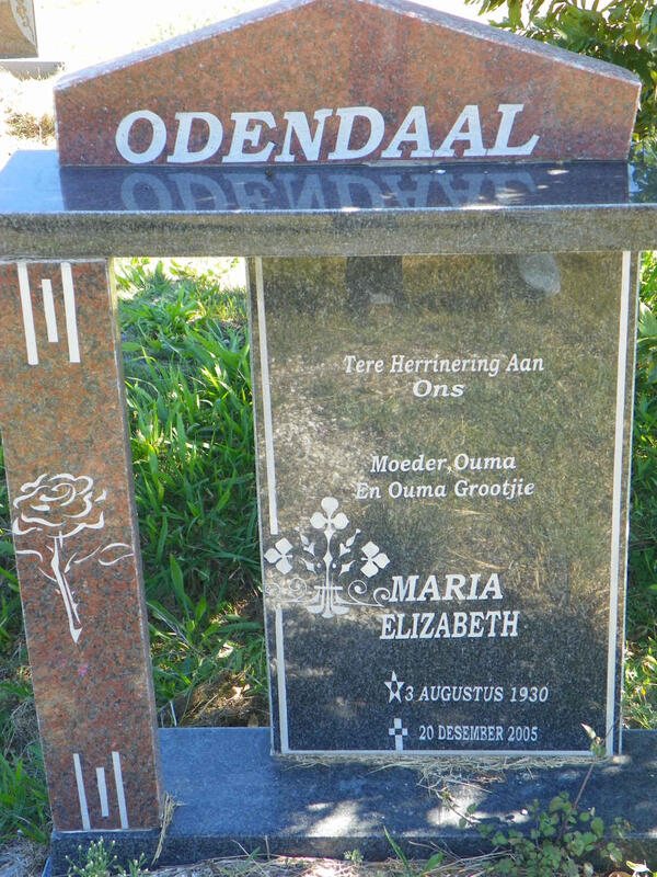ODENDAAL Maria Elizabeth 1930-2005