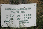 LINDE Agatha Maria Magrietha, van der 1942-2012