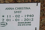 SMIT Anna Christina 1940-2012