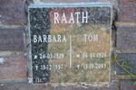 RAATH Tom 1926-2009 & Barbara 1929-1997