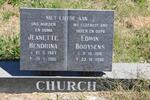CHURCH Edwin Booysens 1915-1992 & Jeanette Hendrina 1927-2005