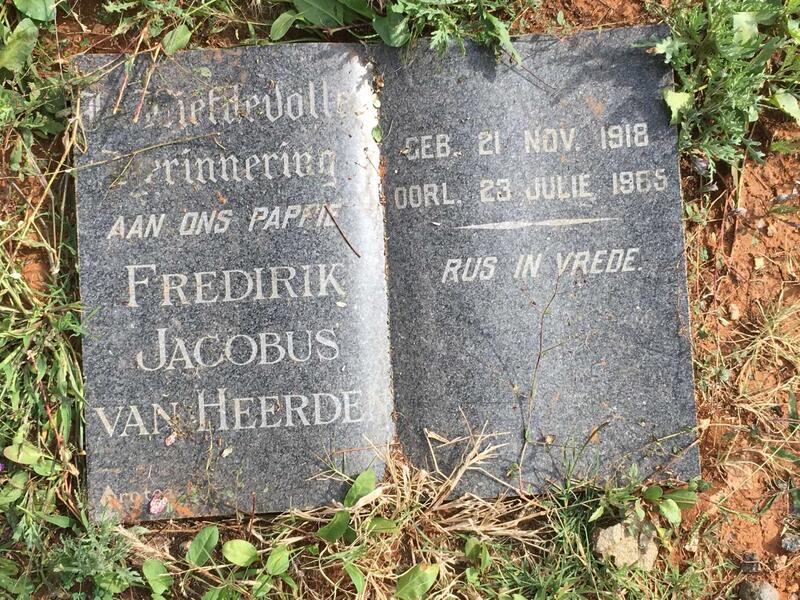 HEERDEN Fredirik Jacobus, van 1918-1965