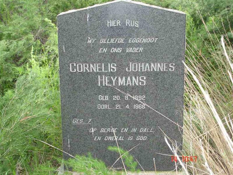 HEYMANS Cornelis Johannes 1892-1968