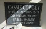 COWLEY Cassie 1972-2007