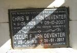 DEVENTER Chris W.J., van 1929-2007 & Cecilia F. 1931-2017