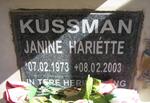 KUSSMAN Janine Hariétte 1973-2003