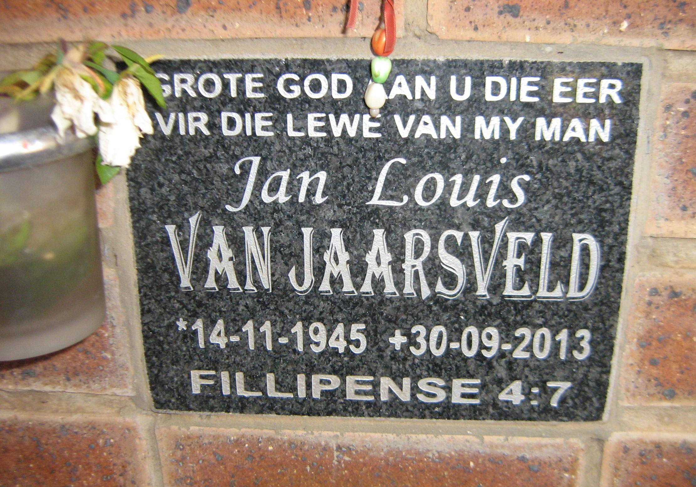 JAARSVELD Jan Louis, van 1945-2013