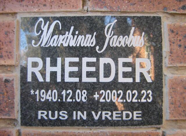 RHEEDER Marthinus Jacobus 1940-2002
