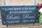 BAIN Bettie 1932-2016