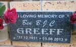GREEFF B.J.C. 1931-2013