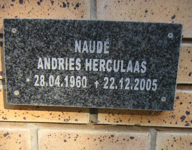 NAUDÉ Andries Herculaas 1960-2005