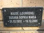 NAUDÉ Susara Sophia Maria nee LOUWRENS 1932-2005