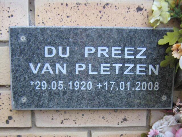 PLETZEN Du Preez, van 1920-2008