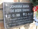 SHAWE Johanna Maria nee DE BEER 1958-2017