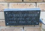VILLIERS Lily Frances, de 1931-2005