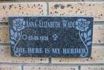 WADE Anna Elizabeth 1936-