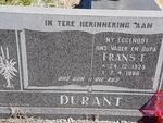 DURANT Frans F. 1925-1986