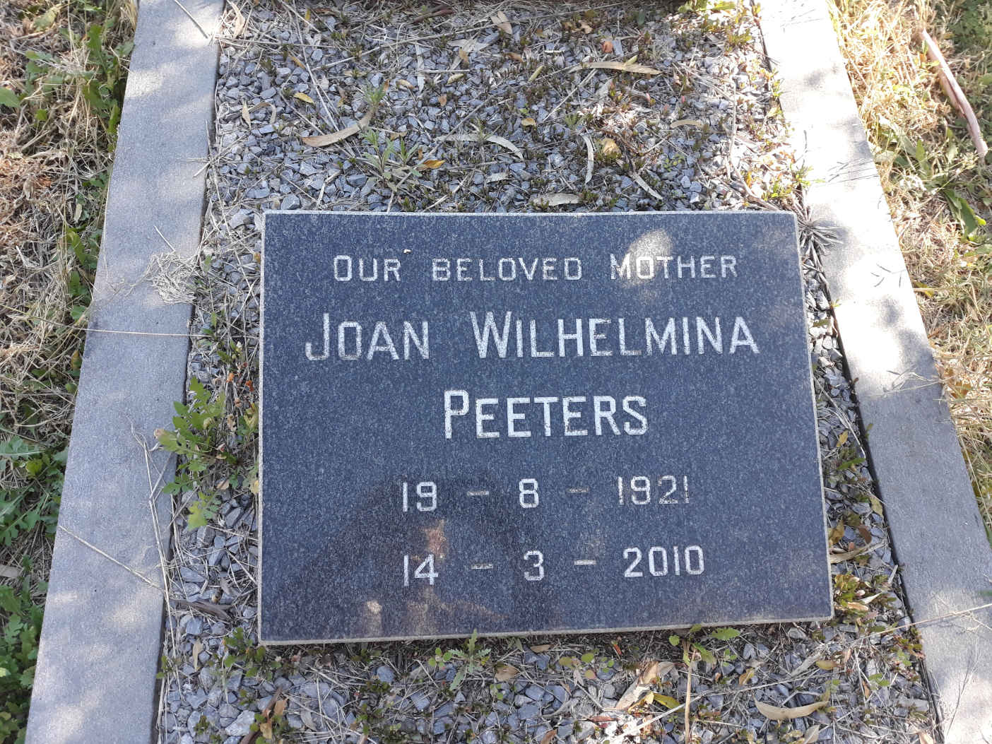 PEETERS Joan Wilhelmina 1921-2010