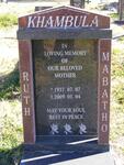 KHAMBULA Ruth Mabatho 1937-2009