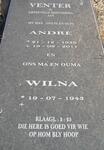VENTER Andre 1936-2011 & Wilna 1943-