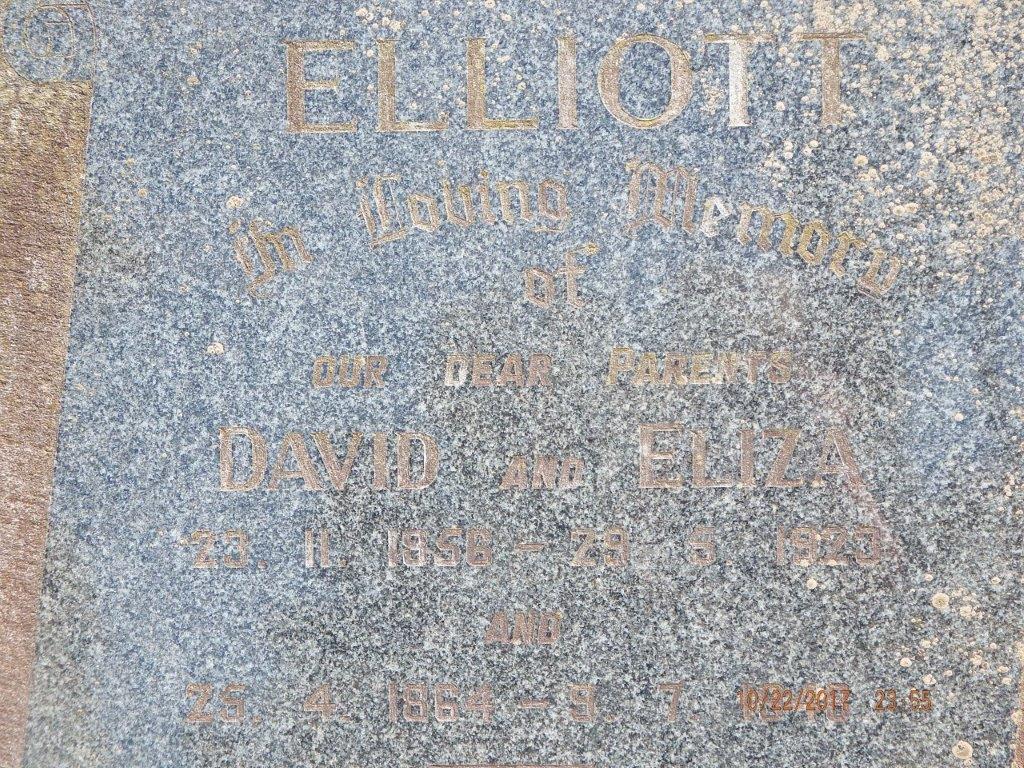 ELLIOTT David 1856-1923 & Eliza 1864-1948