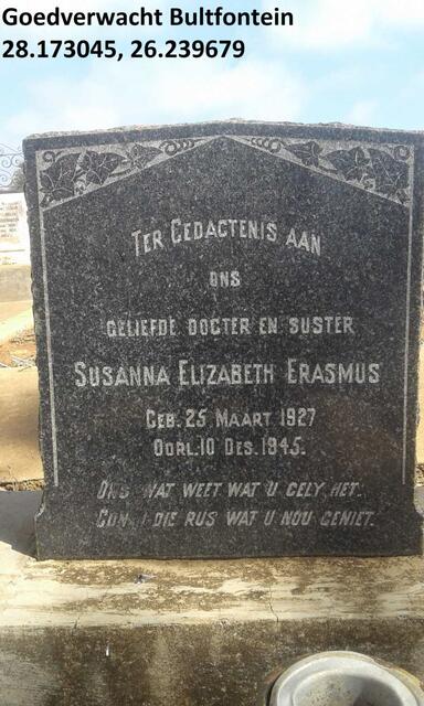 ERASMUS Susanna Elizabeth 1927-1945
