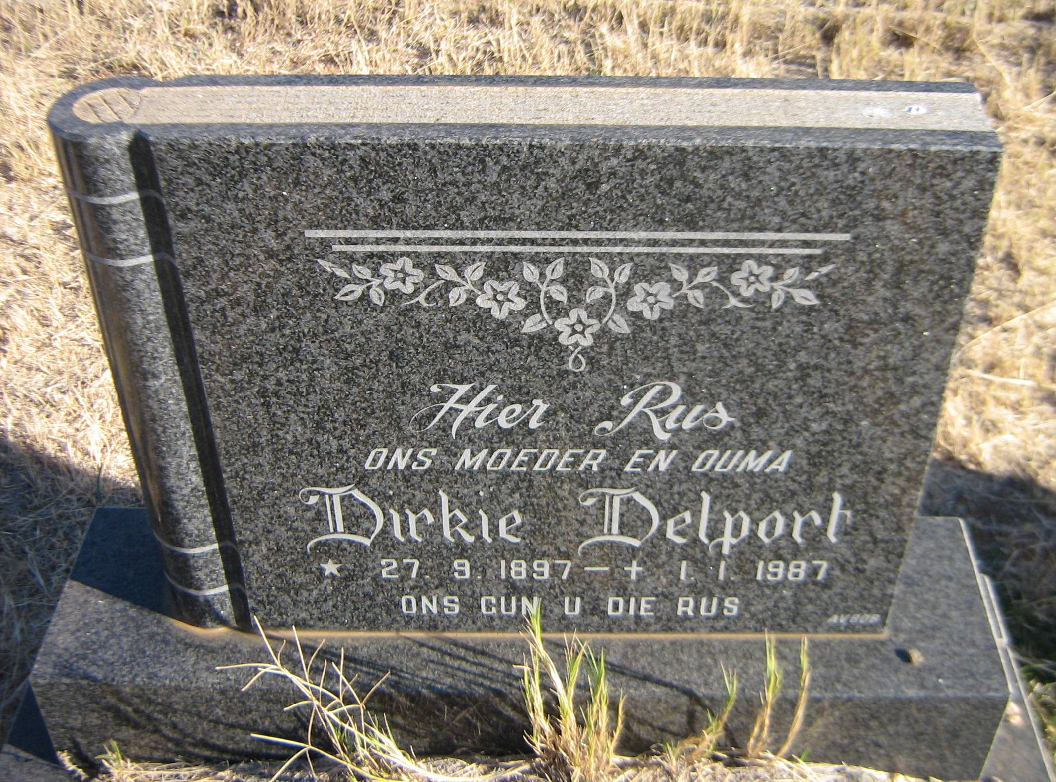 DELPORT Dirkie 1897-1987
