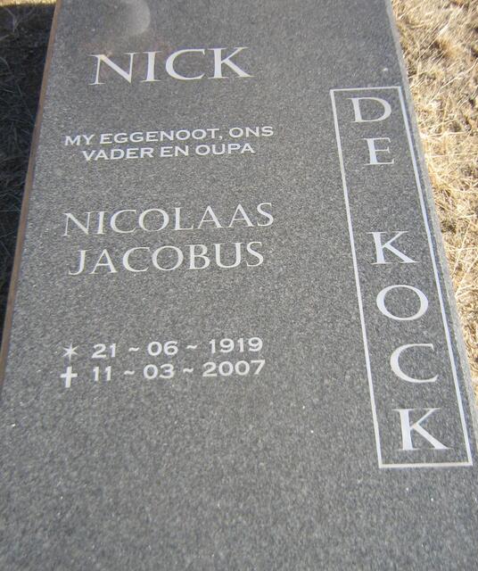KOCK Nicolaas Jacobus, de 1919-2007
