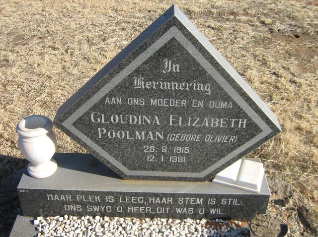 POOLMAN Gloudina Elizabeth nee OLIVIER 1915-1981