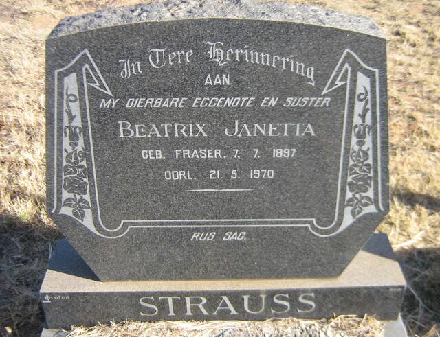 STRAUSS Beatrix Janetta nee FRASER 1897-1970