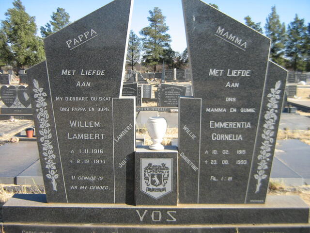 VOS Willem Lambert 1916-1977 & Emmerentia Cornelia 1915-1993