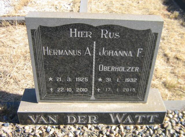WATT Hermanus A., van der 1925-2010 & Johanna F. OBERHOLZER 1932-2015