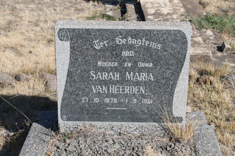 HEERDEN Sarah Maria, van 1878-1961