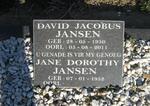 JANSEN David Jacobus 1950-2011 & Jane Dorothy 1952-