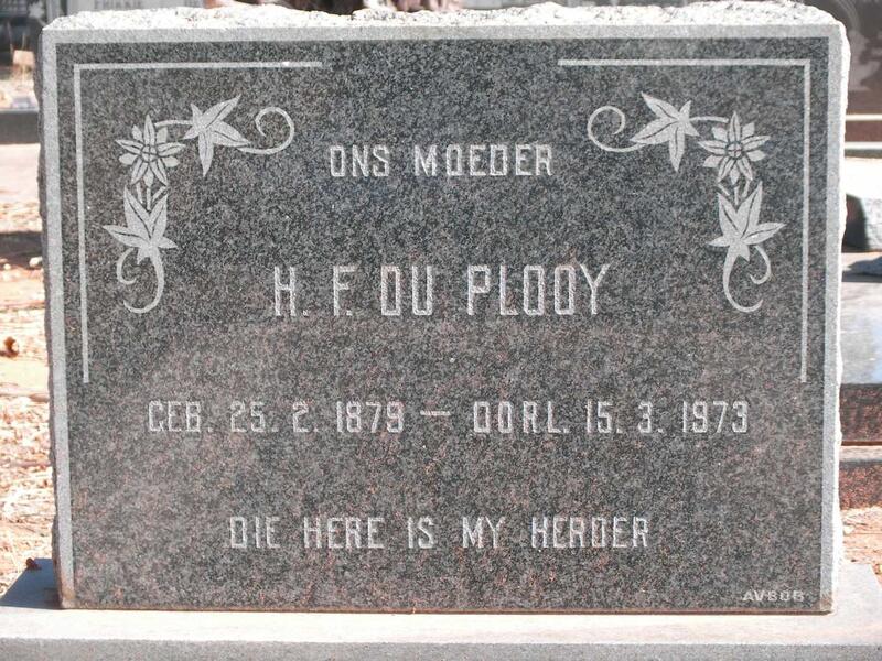 PLOOY H.F., du 1879-1973