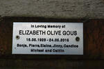 GOUS Elizabeth Olive 1923-2015