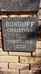BOSHOFF Cornelius 1930-2013 & Christina 1935-2010
