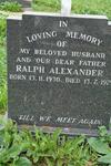 ? Ralph Alexander 1930-1979