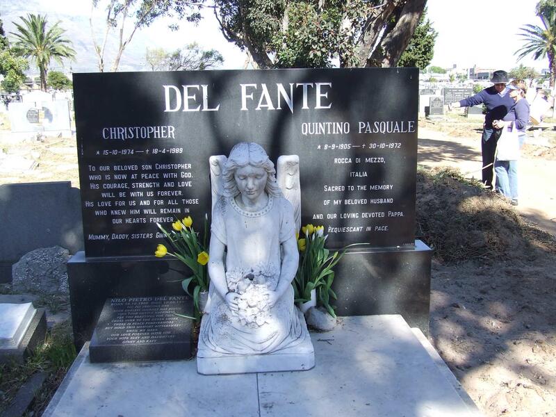 FANTE Quintino Pasquale, del 1905-1972 :: DEL FANTE Nilo Pietro 1939-1997 :: DEL FANTE Christopher 1974-1989