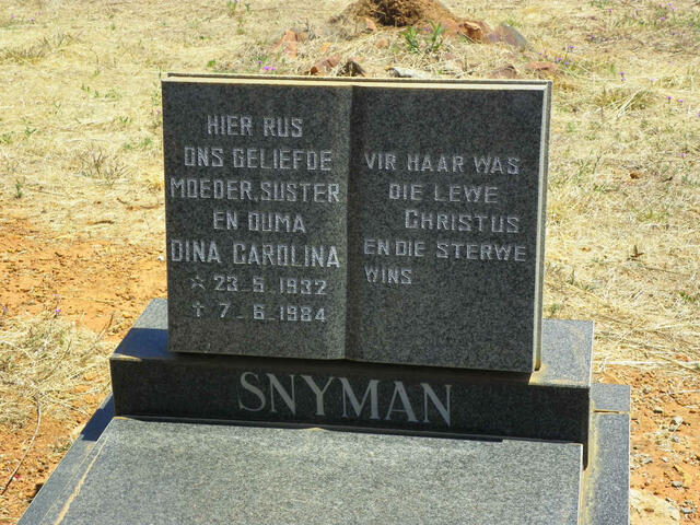 SNYMAN Dina Carolina 1932-1984