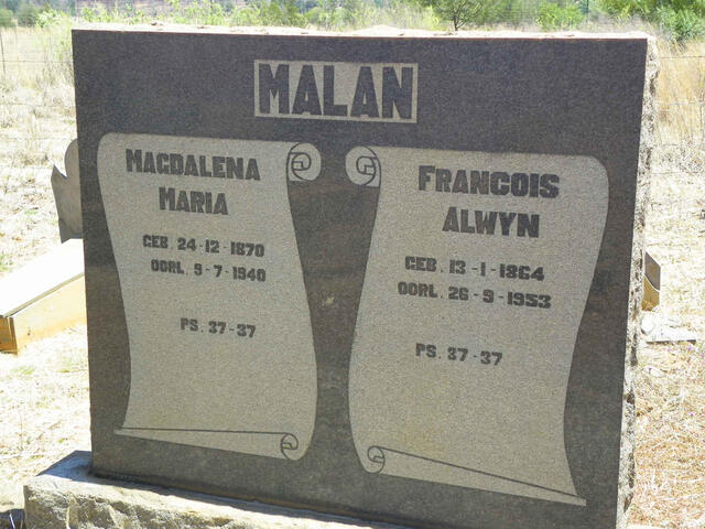 MALAN Francois Alwyn 1864-1953 & Magdalena Maria 1870-1940