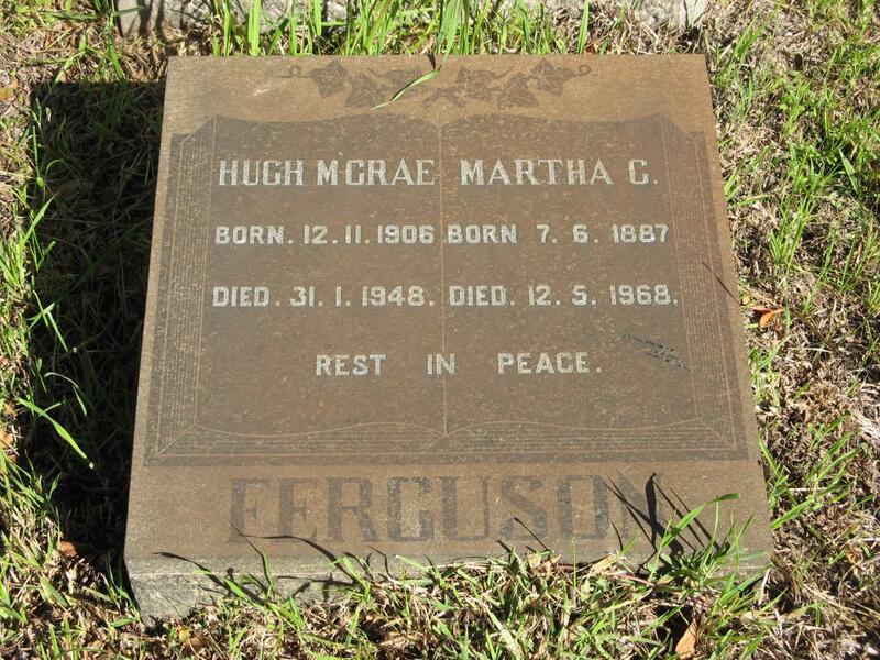 FERGUSON Hugh M Crae 1906-1948 & Martha C. 1887-1968