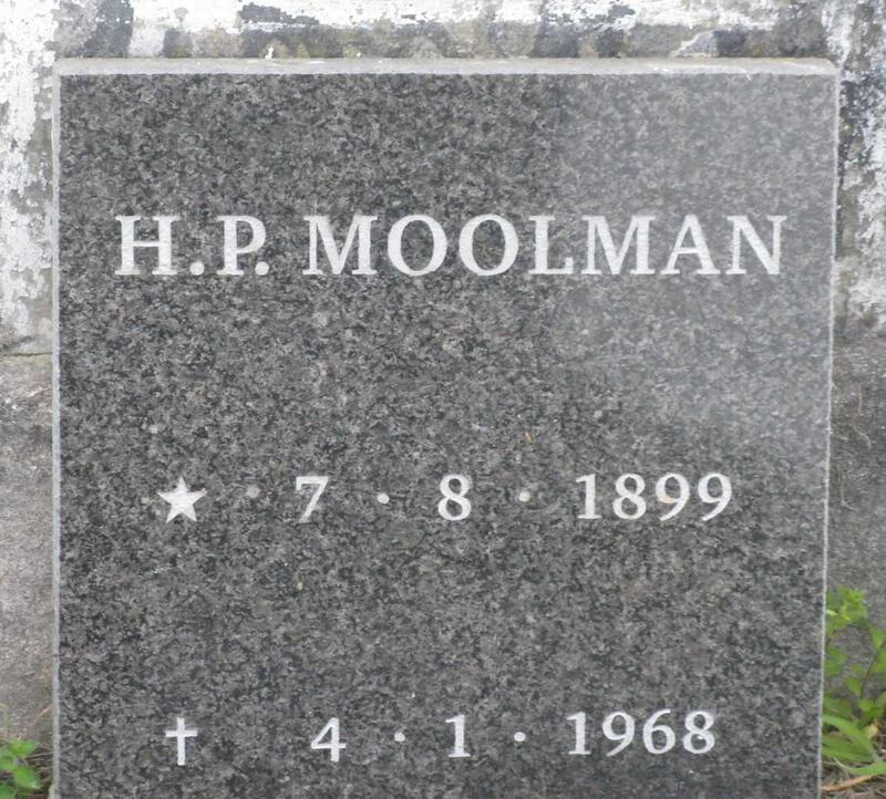 MOOLMAN H.P. 1899-1968