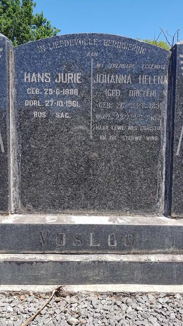 VOSLOO Hans Jurie 1888-1961 & Johanna Helena DREYER 1891-1952