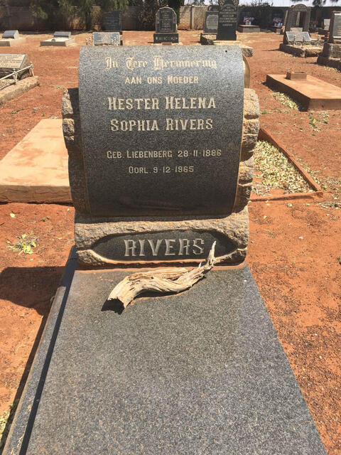 RIVERS Hester Helena Sophia nee LIEBENBERG 1886-1965