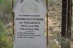 FOURIE Johanna Aletta nee REDELINGHUYS 1906-1938